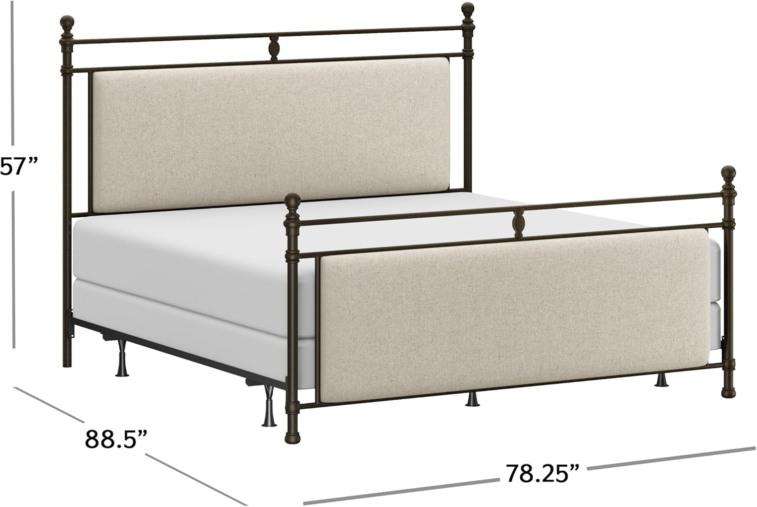 Hillsdale Furniture Ashley Bed Set, King, Rustic Brown and Linen Stone