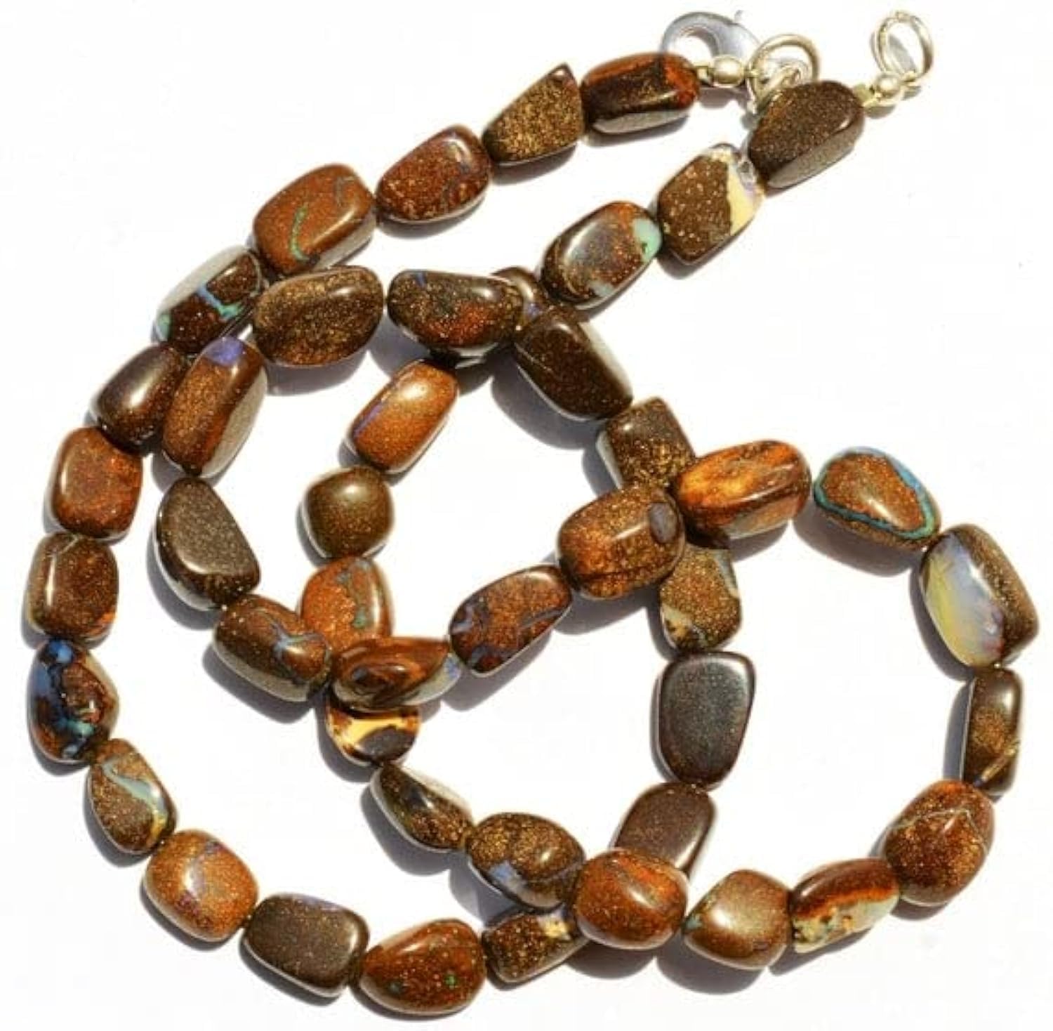 Opale Boulder d'Australie perles pépites lisses haut de gamme LKBEADS 17"