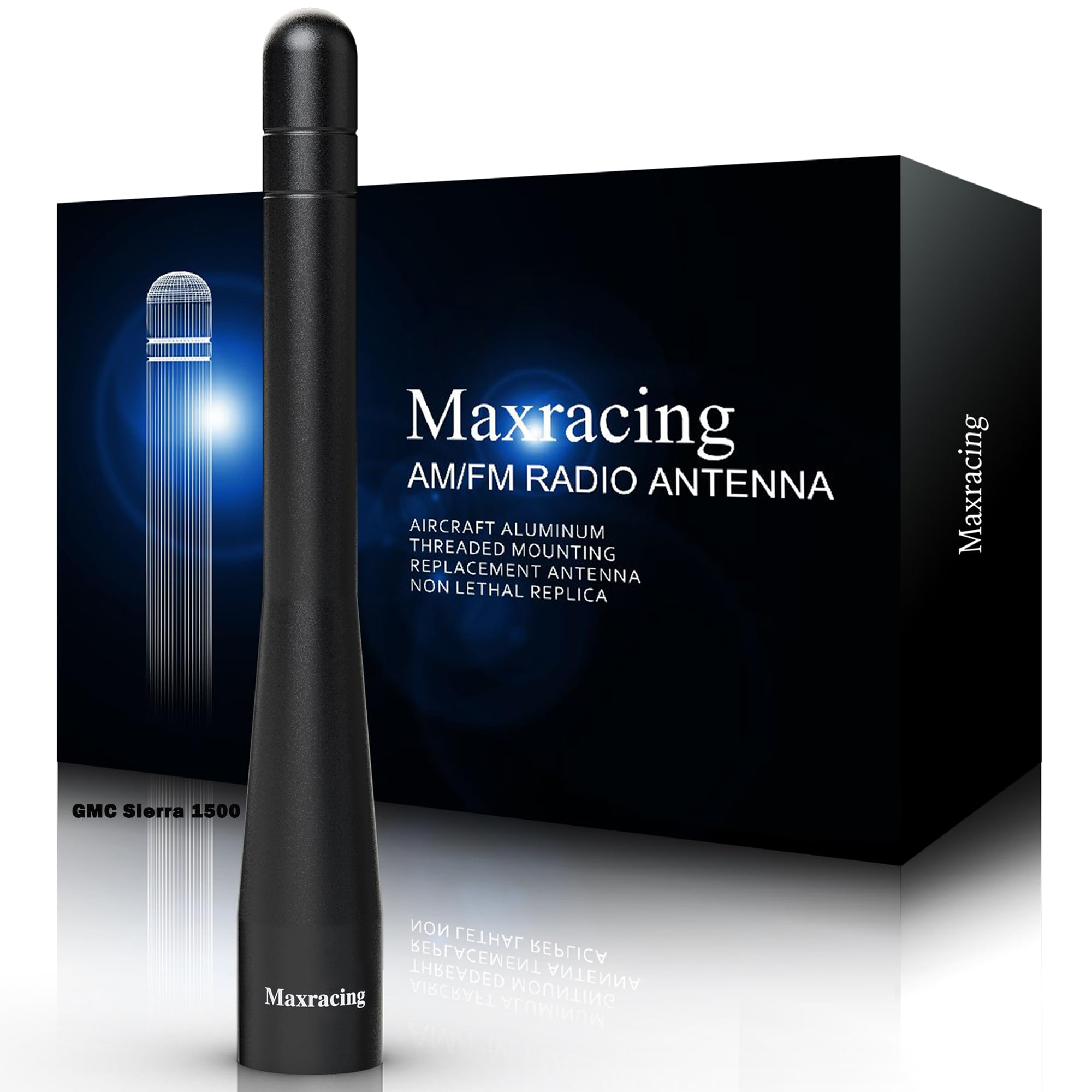 MAXRACING Short Truck Antenna Compatible with GMC Sierra 1500 2007-2026 / Carwash Safe/Aluminum Replacement Antenna