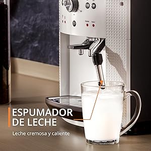 Krups Roma - Cafetera superautomática 15 bares de presión, 3 niveles intensidad café, cantidad ajustable 20 a 220ml, limpieza y descalcificación automático, molinillo integrado EA8105_4