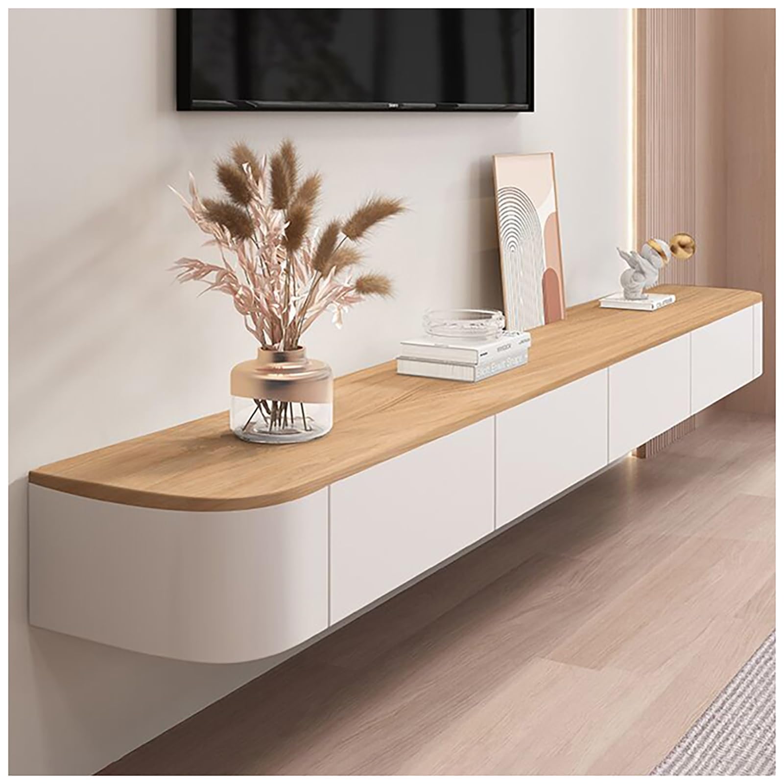 180cm Schwebender TV-Schrank, Wandmontiertes TV-Regal, Stehendes Oder Hängendes TV-Lowboard, Entertainment-Center-Medienkonsole Für Das Wohnzimmer