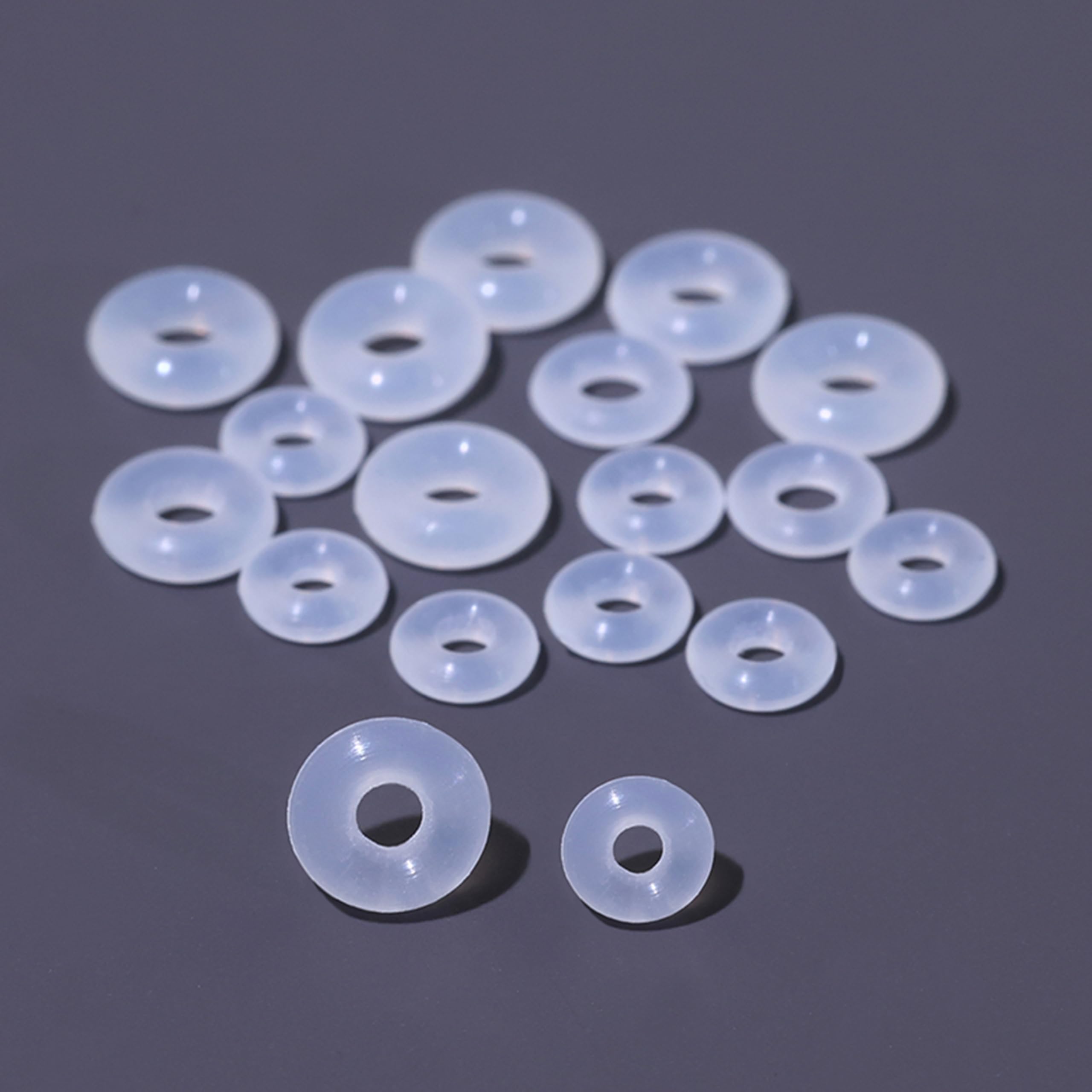 50Pcs Silicone Earring Backs Stopper Rings for Piercings, Clear Discs Rings Stabilizer Pads for Healing Non Pull Piercing Discs, 4~8mm Earlobe Support Patches (4mm)