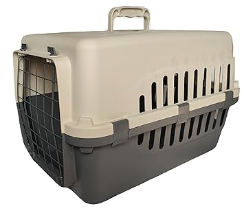 RvPaws Dog Heavy Duty Airline Travel Flight Crate Carrier Kennel, Cage for Pet IATA Approved 20 Inch - Blue and White (20? L x 12? W x 13? H)