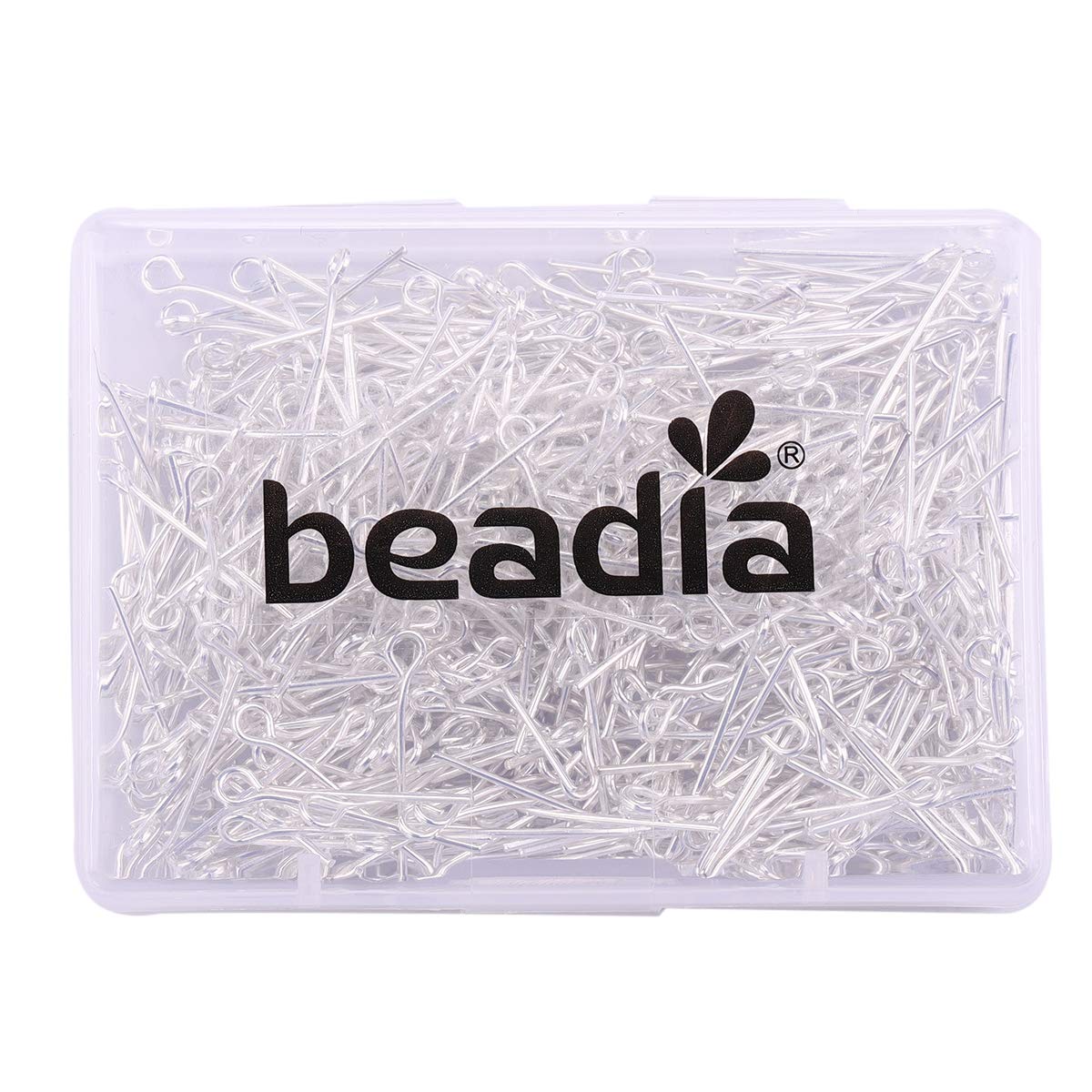 BEADIA Alfileres de cabeza plateada para hacer joyas de bricolaje de 20 mm, 500 unidades