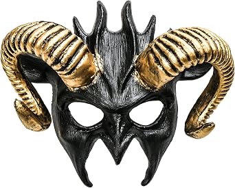 Halloween Costume Masquerade Ram Horn Animal Skull Party Mask Antique Beast Devil Monster Demon Horns Headdress