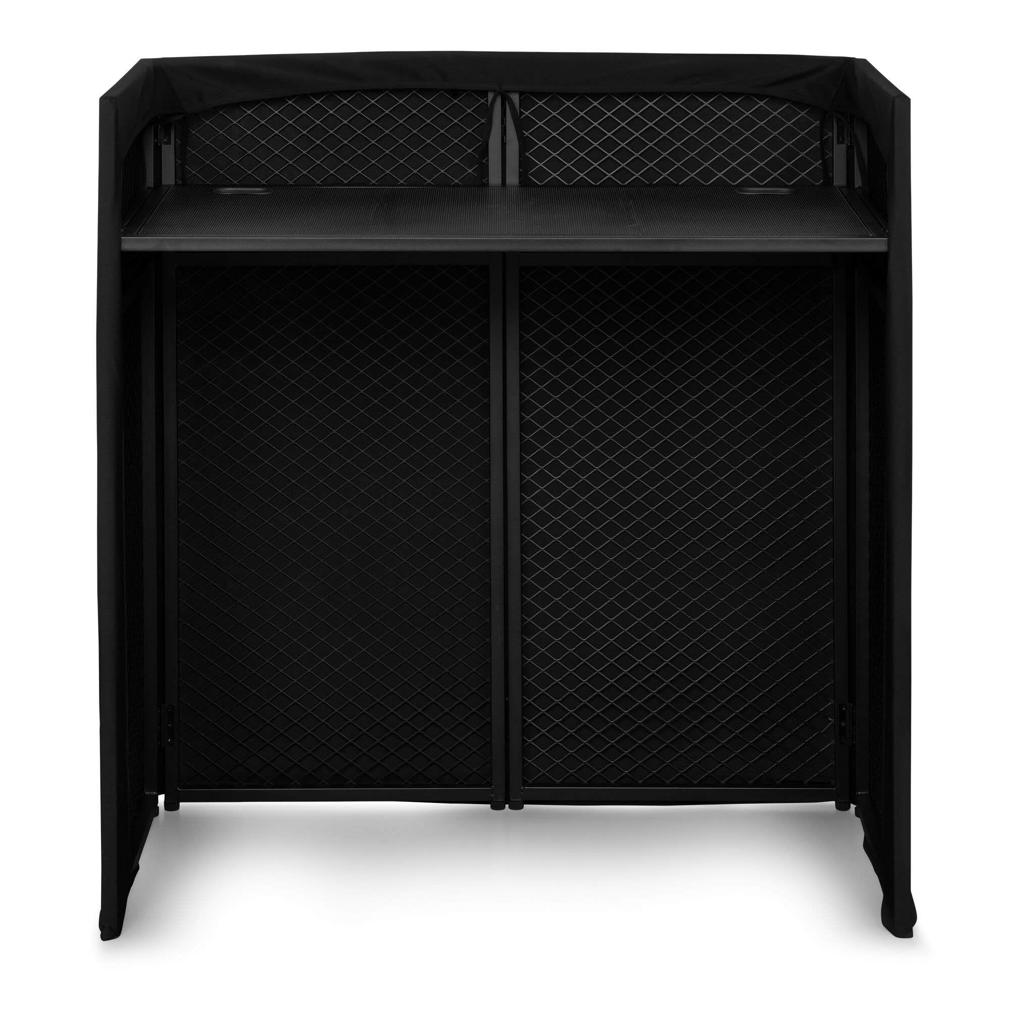Vonyx DBC105 - Mobiler DJ Tisch Klappbar - 1 Meter, Kompakter DJ Pult inkl. Tasche & 2 Cover (Weiß/Schwarz), 25kg Belastbar, Mobiler DJ Stand für Equipment & Controller - Alu Schwarz