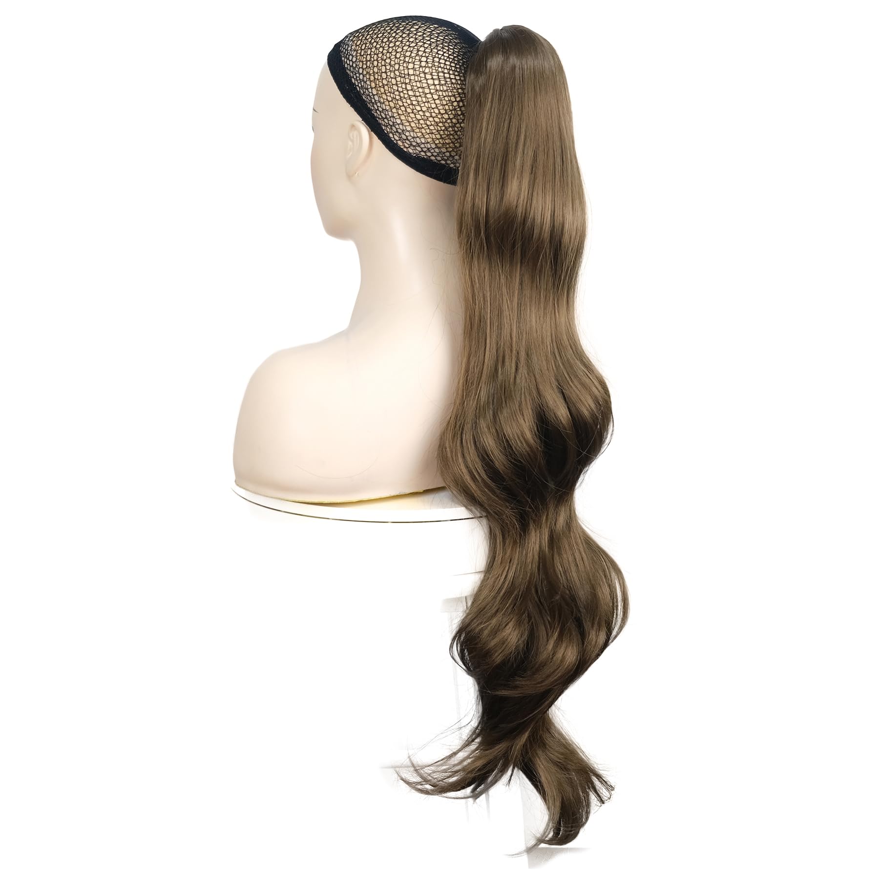 Lydell 24" Long Straight Wavy Ponytail Hairpiece Styled Clip In Claw Synthetic Hair Extension with a jaw/claw clip 12 Golden Brown - Image 3