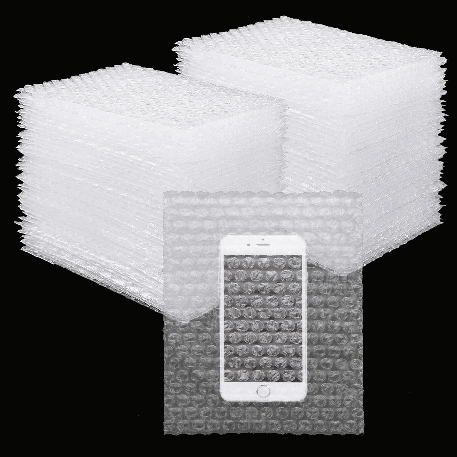 200 sacchetti trasparenti a bolle d'aria da 15,2 x 20,3 cm, sacchetti protettivi a bolle d'aria doppie, ispessimento, antiurto, piccoli sacchetti in schiuma per ammortizzazione, spedizione, trasloco,
