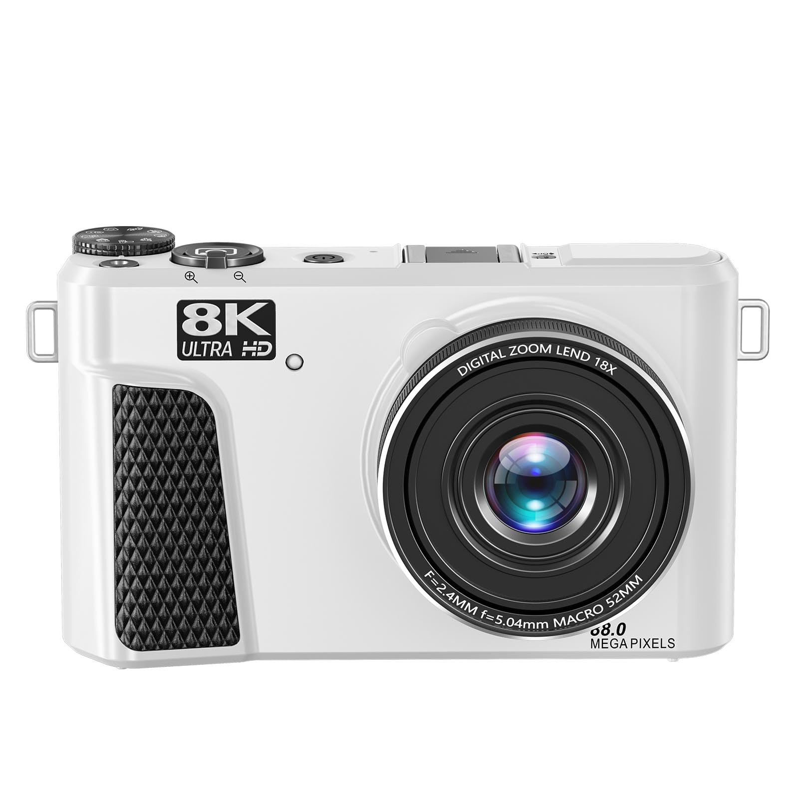 ZJchao 8K 88MP Digitalkamera, 18-facher Optischer Zoom, 18-facher Zoom, Autofokus, WiFi-Reisekamera mit 3-Zoll-Flip-Screen-LED-Fülllicht für Live-Streaming-Videoaufzeichnung (White)