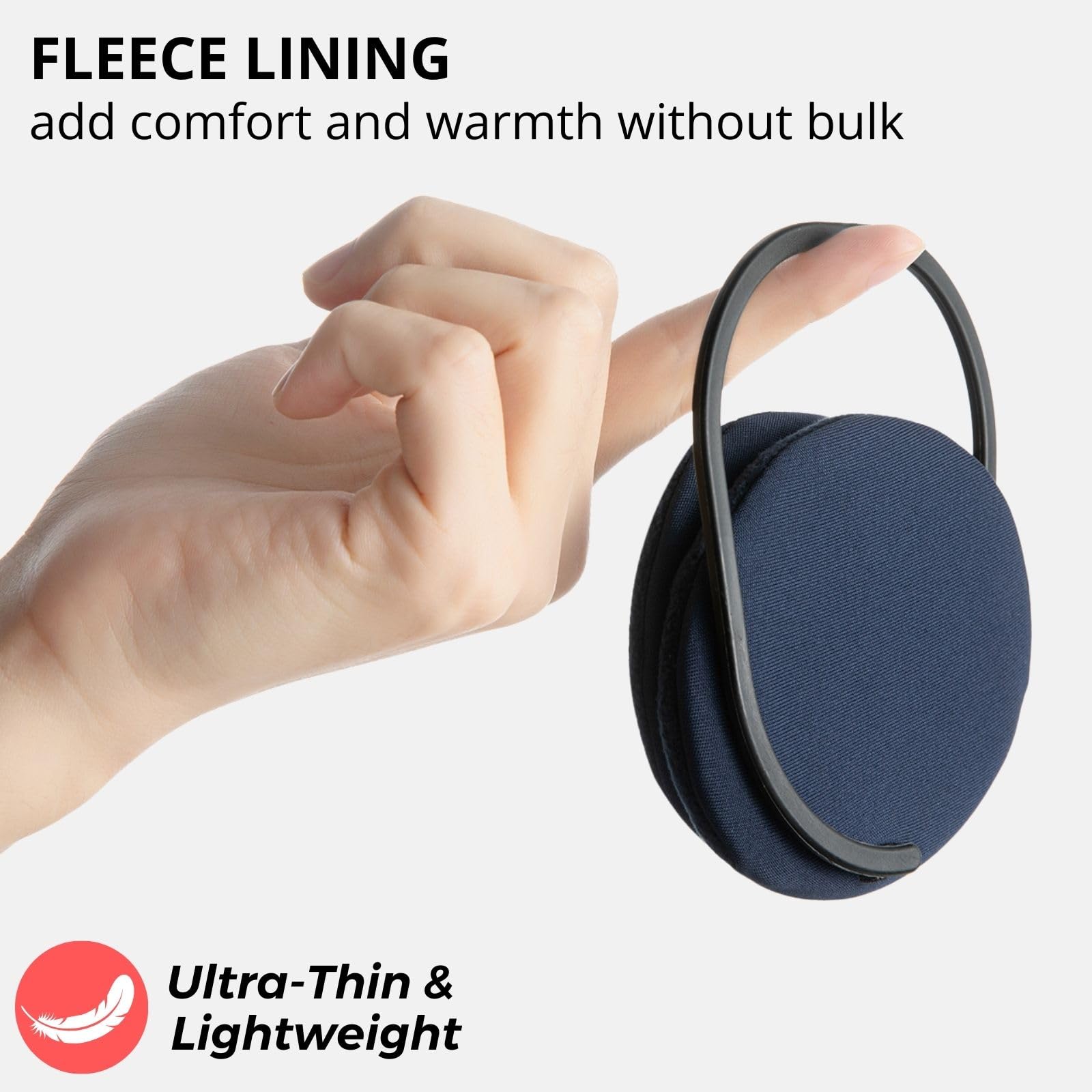 Foldable & Portable Ear Warmer for Outdoor Activities, Extremely Light Weight Unisex Earmuffs (navy blue)