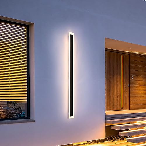 YAOWSZM 36W Outdoor Light Bar Wall Light Modern 70.9-inch LED Wall Lights Simple Creative Rectangular Wall Sconce Elegant Frosted Acrylic for Bedroom Living Room Courtyard Porch