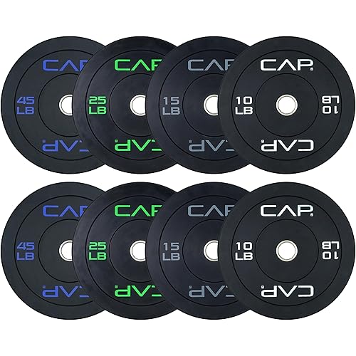CAP Barbell 2-Inch Olympic Bumper Plate Weight Set | 100-370 lbs | Multiple Options