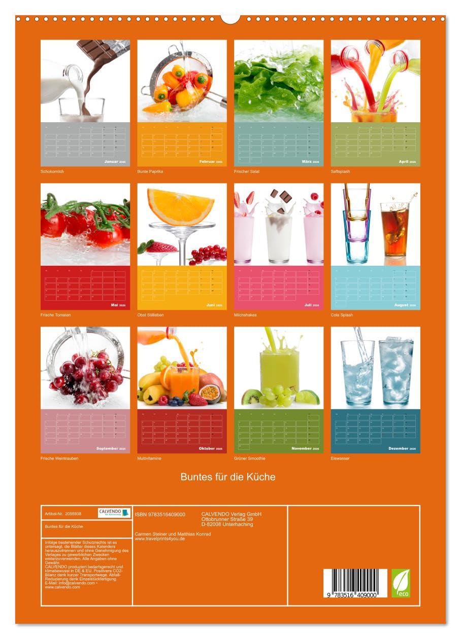 Buntes für die Küche (hochwertiger Premium Wandkalender 2026 DIN A2 hoch), Kunstdruck in Hochglanz: Frische und farbenfrohe Foodbilder für die Küche. (CALVENDO Lifestyle)