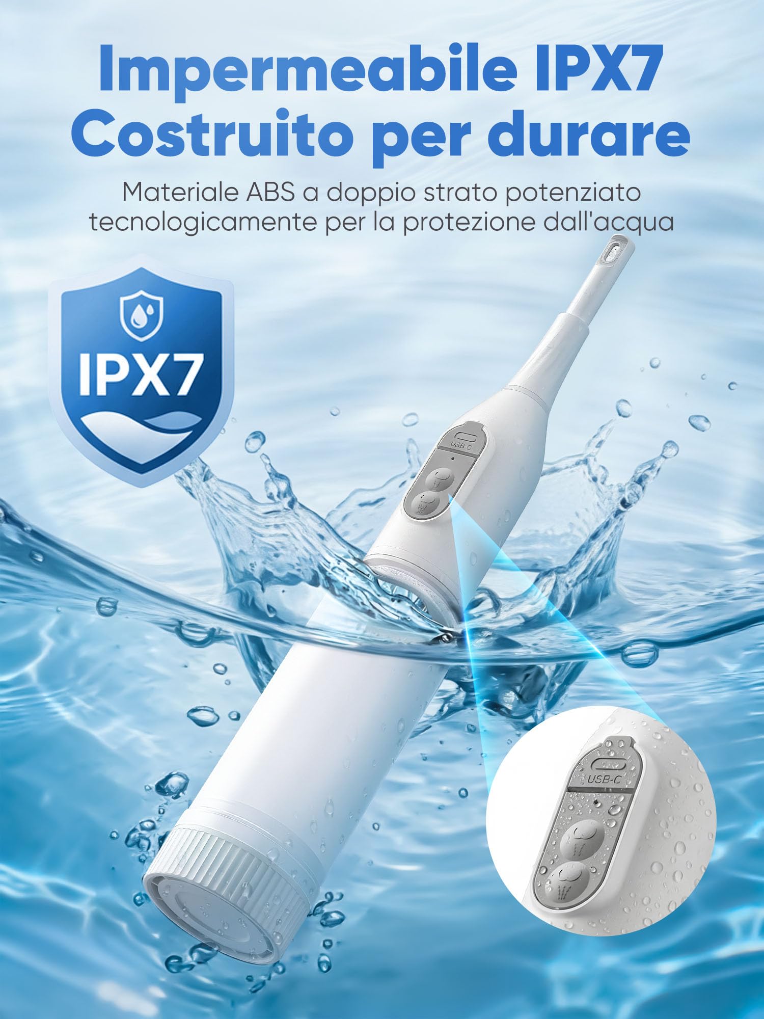 Bidet Portatile, SANEWE Bidets Elettrica da Viaggio, 2 Modalità di Spruzzo, Protezione dall'acqua IPX7 e Regolazione Della Pressione, Per l'igiene Personale, la Cura Post-parto e la Pulizia Perineale