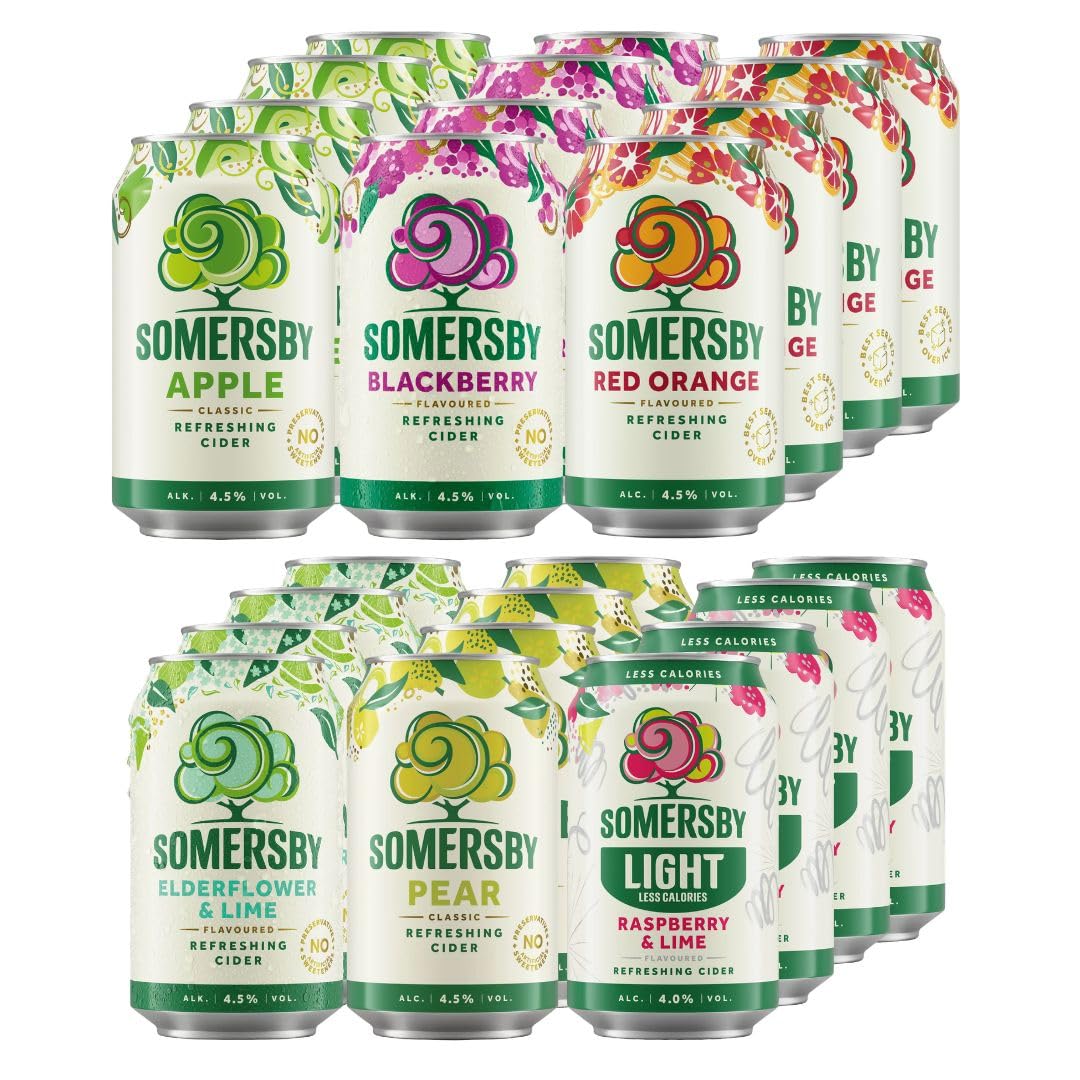 Somersby Cider Mix 6 Sorten 24 x 0,33 Liter Dosen 4,5% Vol. Fruit Cider Set