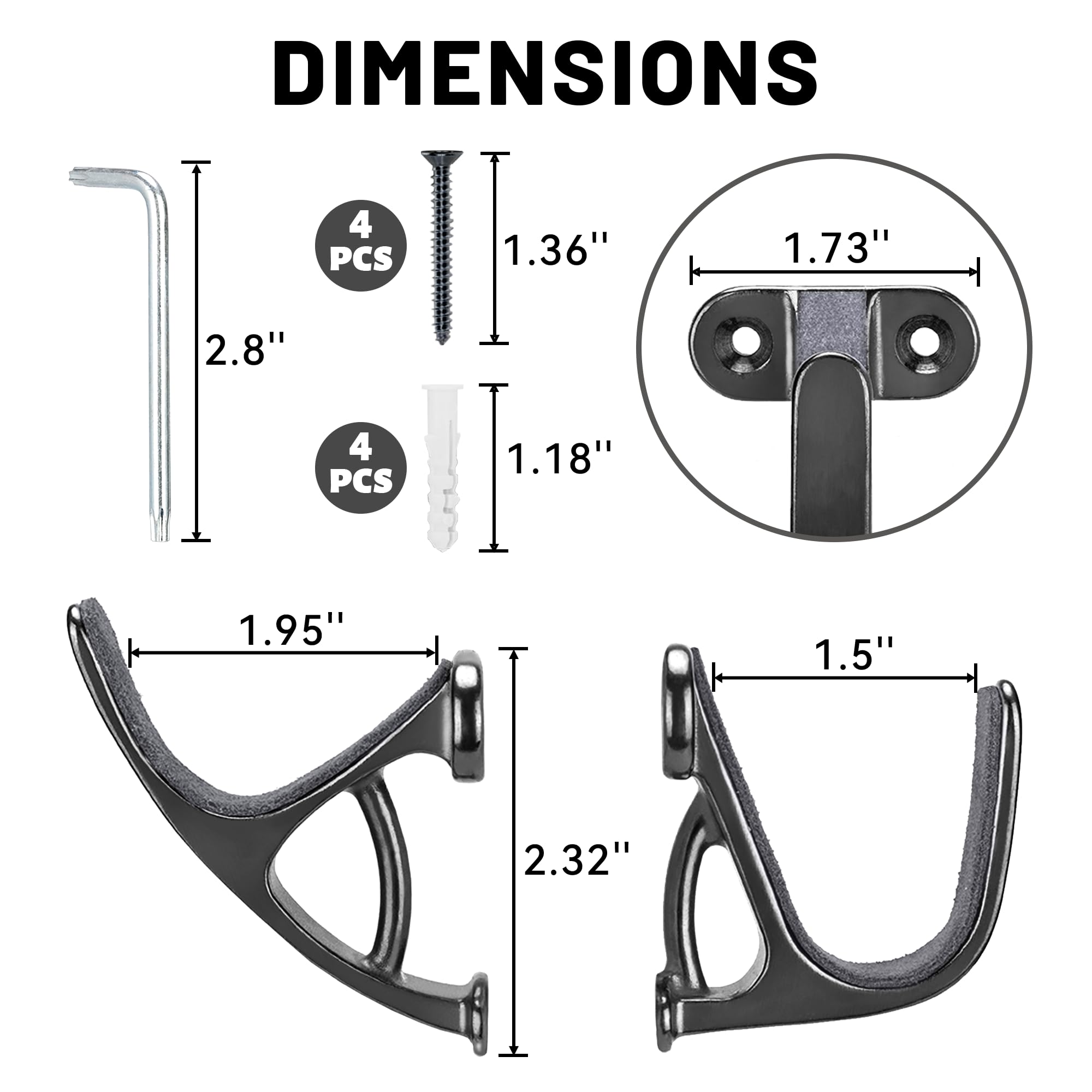 LOIUO Gun Rack Storage Wall Mount Rifles Shotgun Hooks Horizontal Metal Hangers for Storing Shotguns Rifles Archery Bow Heavy Duty Steel (Black)