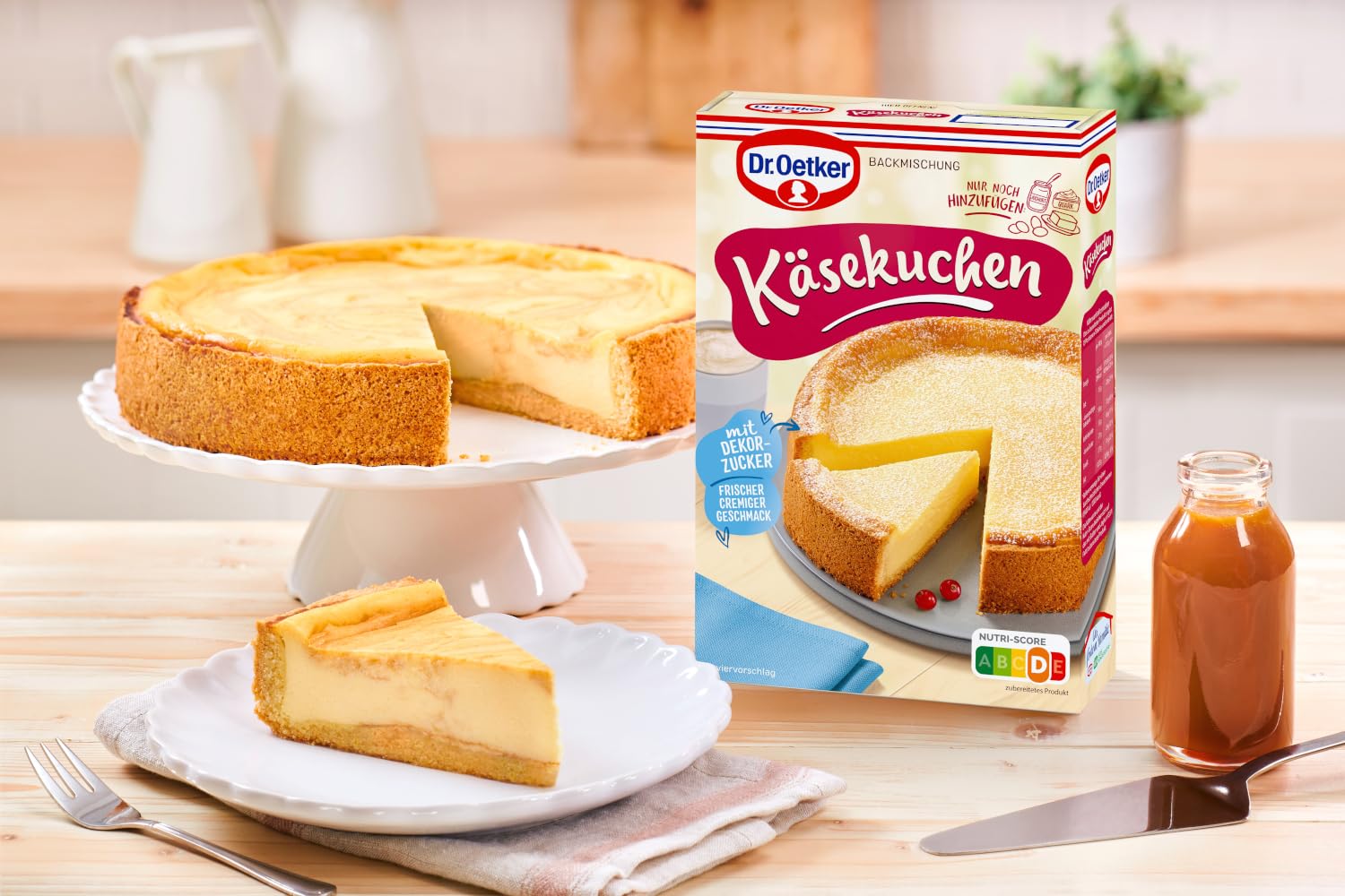Dr. Oetker Käse Kuchen,8 x 570 g, Backmischung für Käsekuchen, einfaches & gelingsicheres Backen, Backmischung für Teig und Belag für einen Käsekuchen, vegetarisch