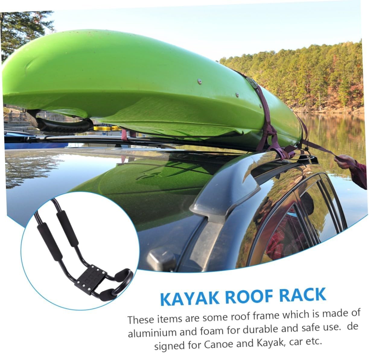 GALPADA 2pcs Kayak Roof Rack Set for Canoe and Sup – Heavy-Duty Car Roof Frame with Detachable Design, Universal Luggage Rack for SUV and Truck Rooftop Outdoor Storage