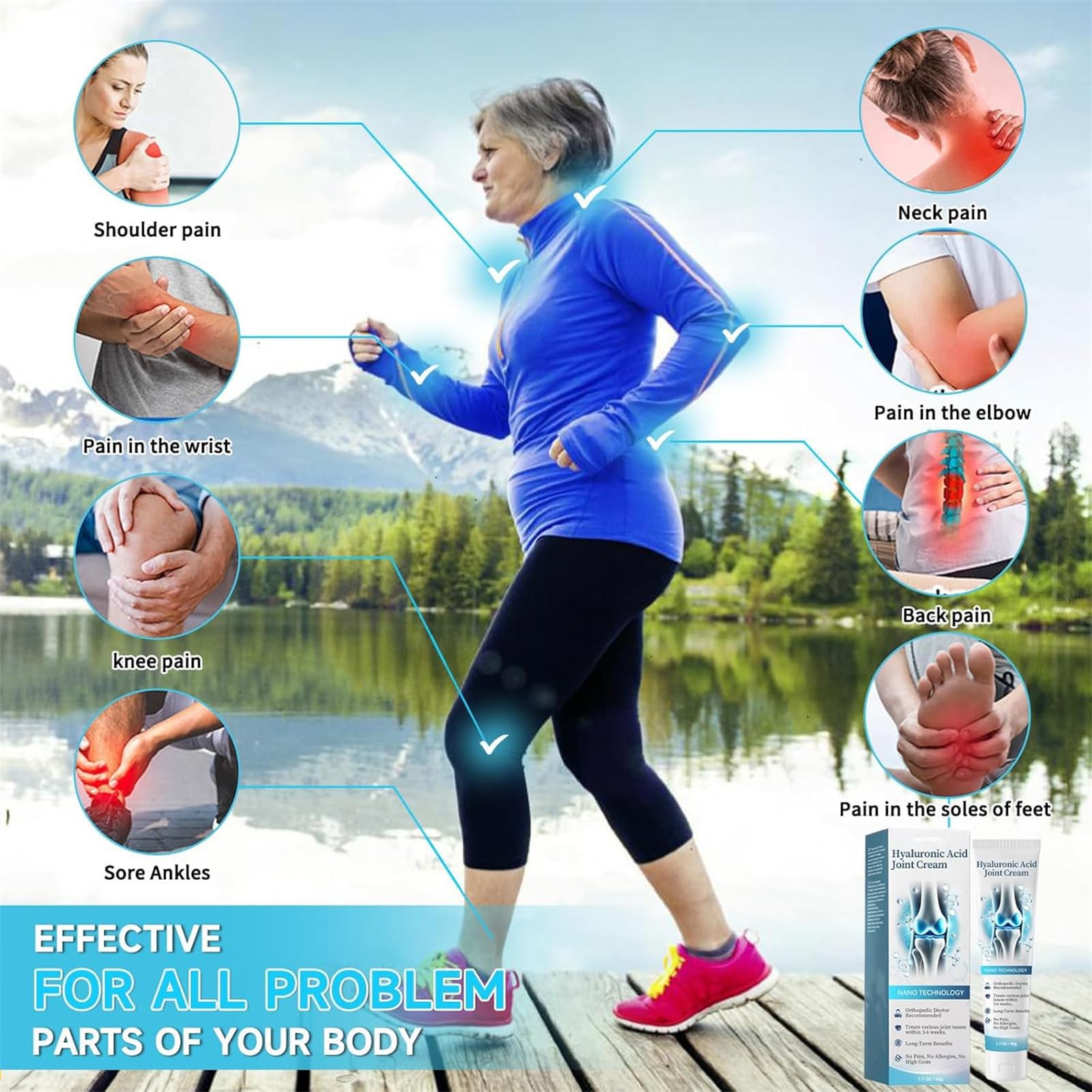 Krem Arthroheal z kwasem hialuronowym do naprawy stawów, krem Arthroheal łagodzący ból, krem z kwasem hialuronowym do stawów i kości, krem terapeutyczny do stawów i kości, na plecy, szyję, dłonie