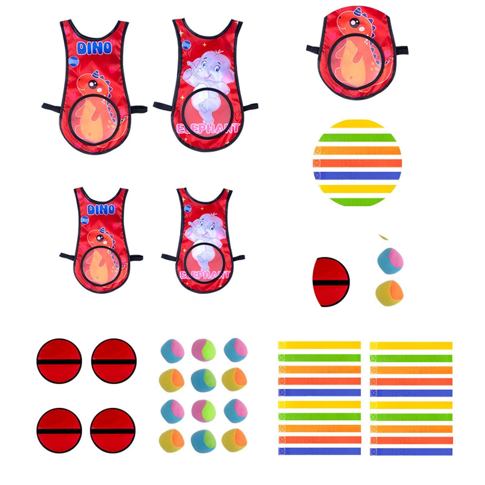 Völkerball Spielset für Kinder Und Erwachsene mit Schlägern Und Weste, Indoor Und Outdoor Aktivitäten, Werfen Und Spielen für Den Kindergartenhof, Rot