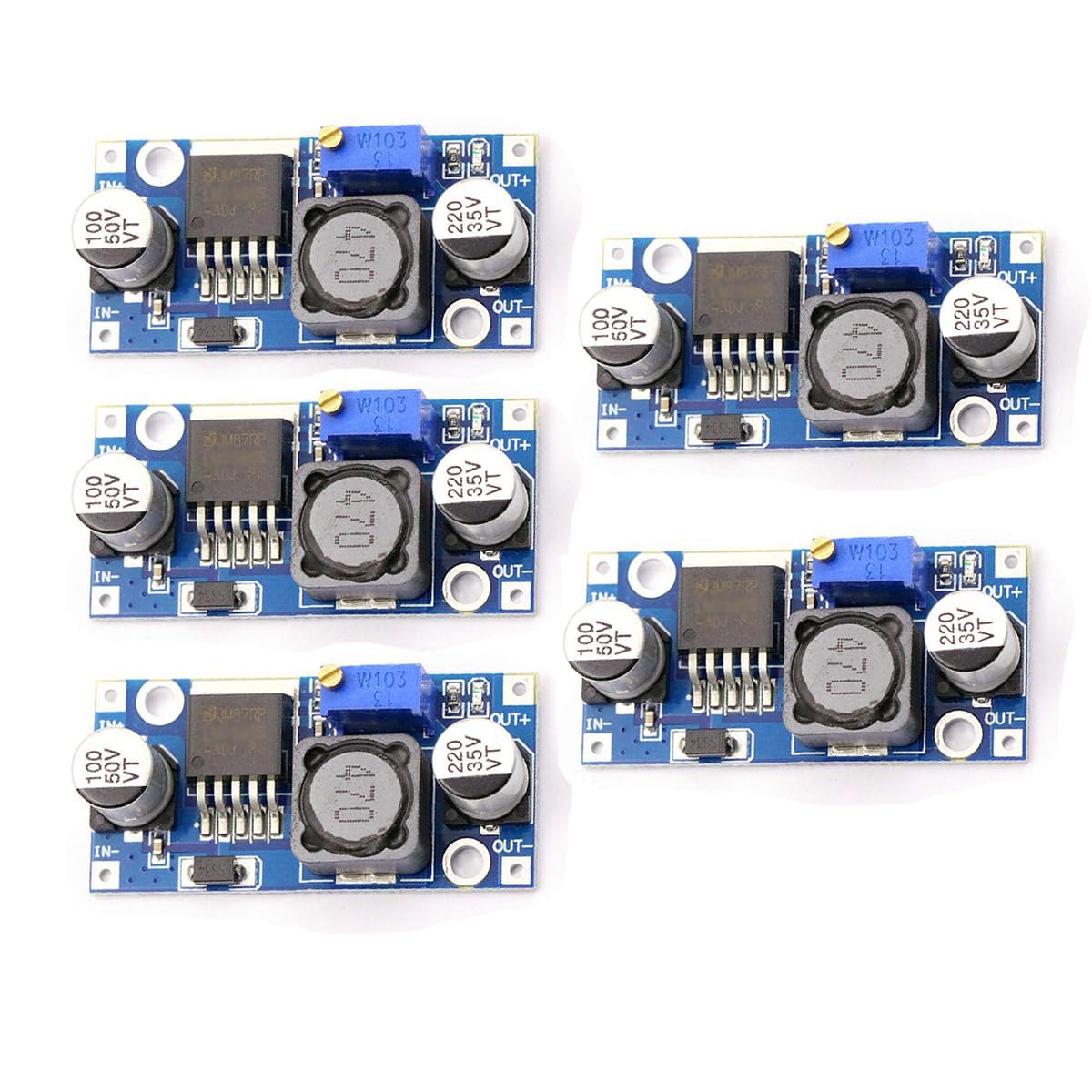 Hailege Moduł regulatora mocy 3A DC-DC Buck Step Down 3A, moduł konwersji mocy 24 V do 12 V, 5 V, 3 V, regulowany