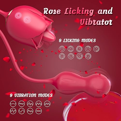 Miniatura 2 de Vibrador de rosa para mujeres, juguetes sexuales, consolador con 9 modos, lamer la lengua para adultos, juguetes sexuales para mujeres, hombres,