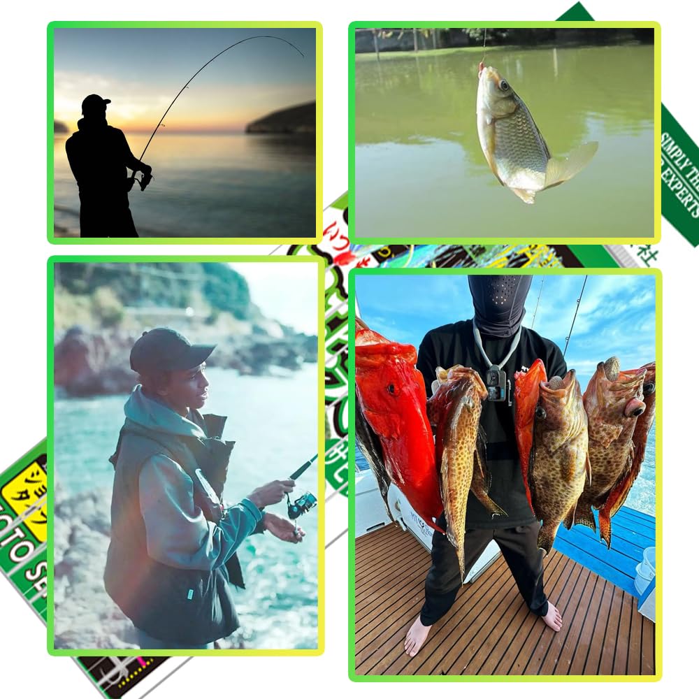6 Pezzi di Piume di Sgombro,36 Ami in Totale con 3 Misure Attrezzatura da Pesca in Mare Pre-legata con Perline Luminose ed Esca Bionica per Sgombro Merluzzo Merluzzo Bianco e Spigola