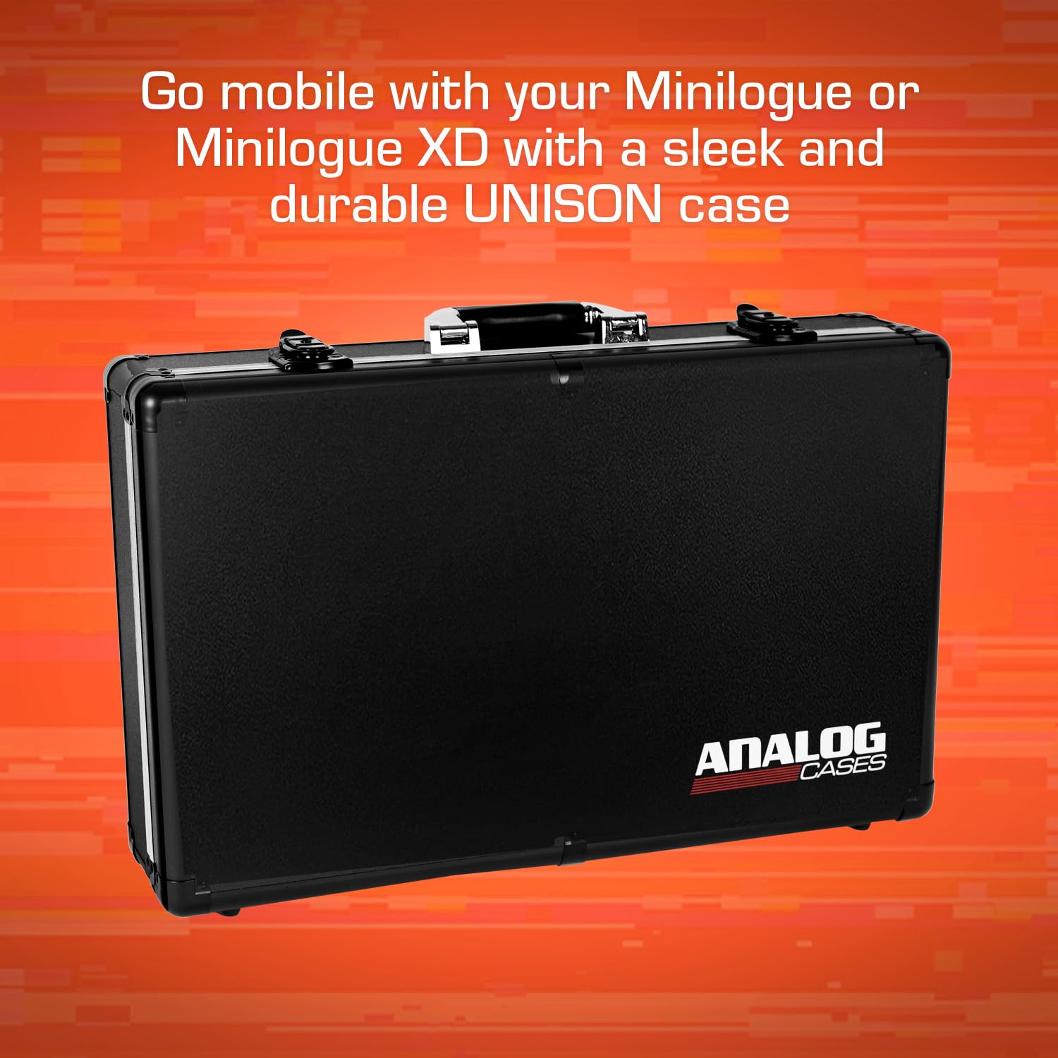 Analog Cases UNISON Case per Korg Minilogue/Minilogue XD o sintetizzatori simili (custodia per il trasporto, protezione angolare in alluminio, coperchio imbottito con maniglia), nero
