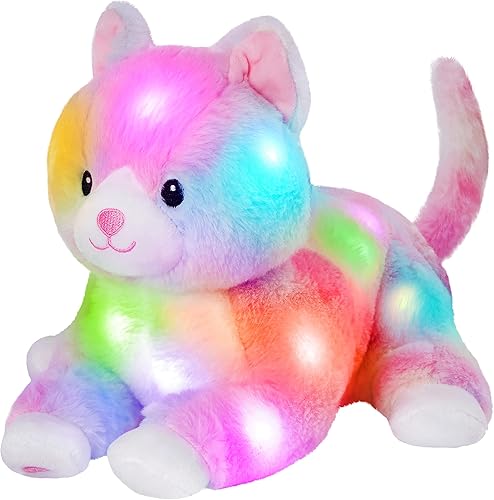 Glow Guards Animales de peluche de elefante arcoíris iluminado de 12 pulgadas con luz nocturna LED que brilla en la oscuridad juguete de felpa suave Glow Guards Animales de peluche de elefante arcoíris iluminado de 12 pulgadas con luz nocturna LED que brilla en la oscuridad juguete de felpa suave