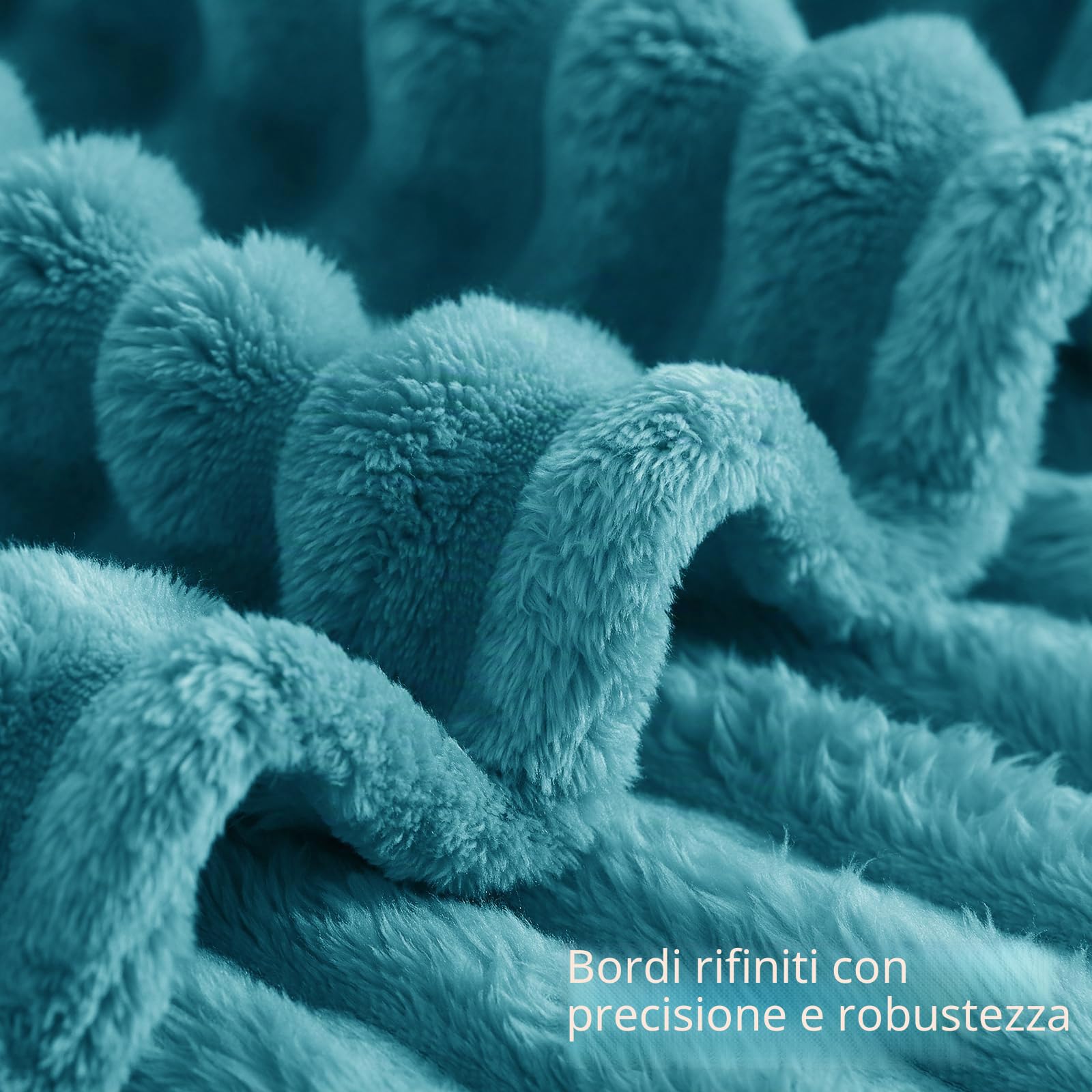 RUIKASI Coperta Plaid Pile Matrimoniale - Coperta Calda Invernale per Divano e Grande Letto Matrimoniale 220x240 cm Pile di Flanella Morbida, Fleece Blanket for Sofa and Couch, Verde Acqua