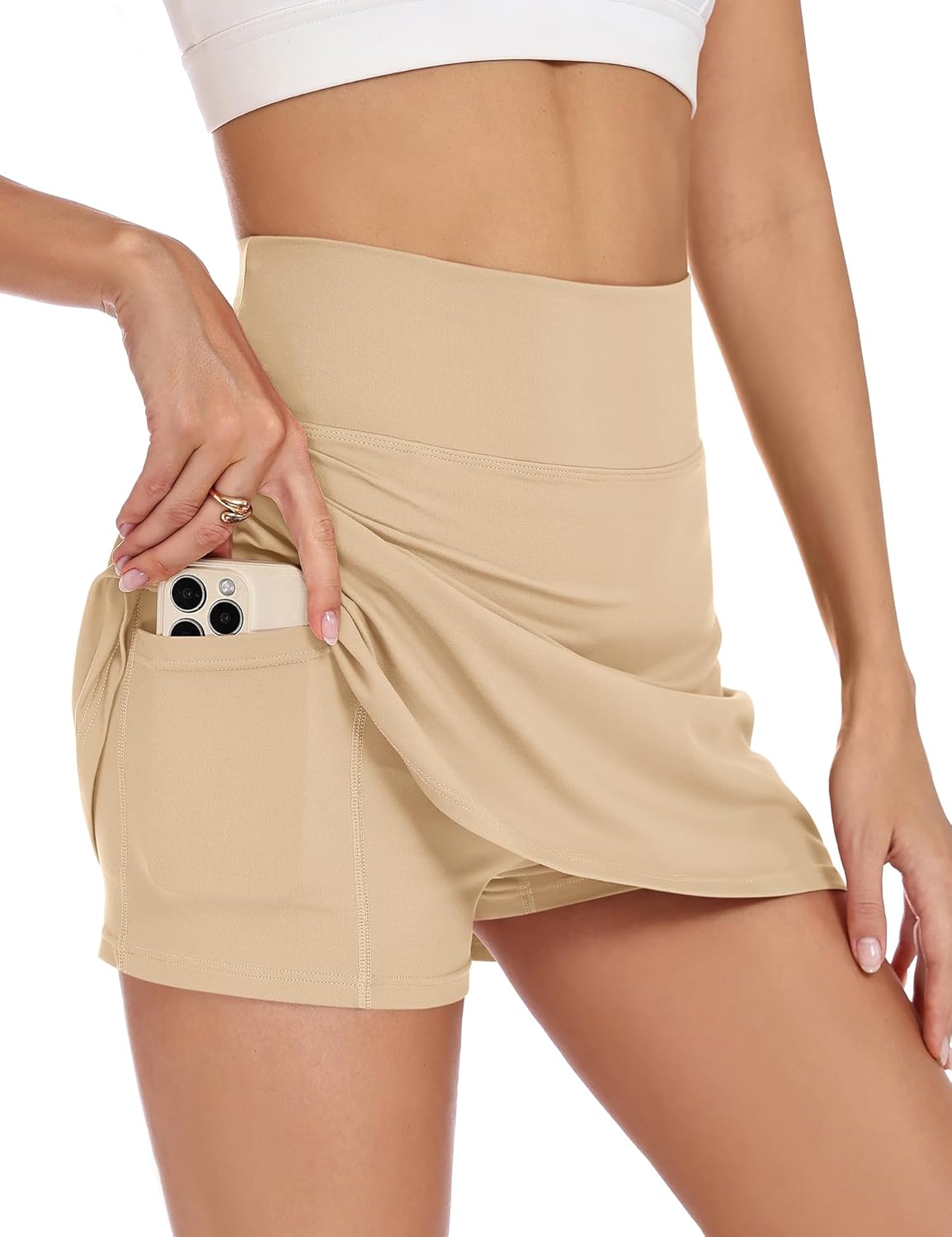 LOMON Womens Skort Mini Tennis Skirt with Pockets Shorts Golf Athletic Skirts High Waisted Stretchy Skorts Casual Workout - Image 4