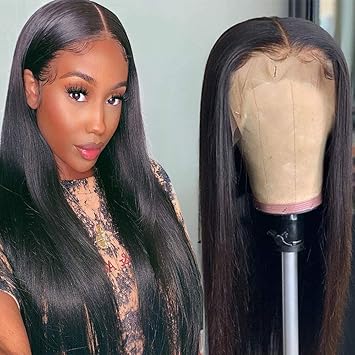 TOOCCI Lace Frontal Wig Cap Carré Human Hair Wig Perruque Bresilienne Lace  Wig Afro Meches Cheveux Brésilienne Naturels Droit (20\