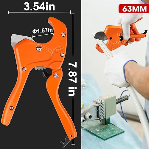 Miniatura 2 de YIYITOOLS - Cortador de tubos y tuberías para cortar mangueras de plástico O.D. PEX, PVC y PPR de hasta 1-58 pulgadas de pulgada, cortador de