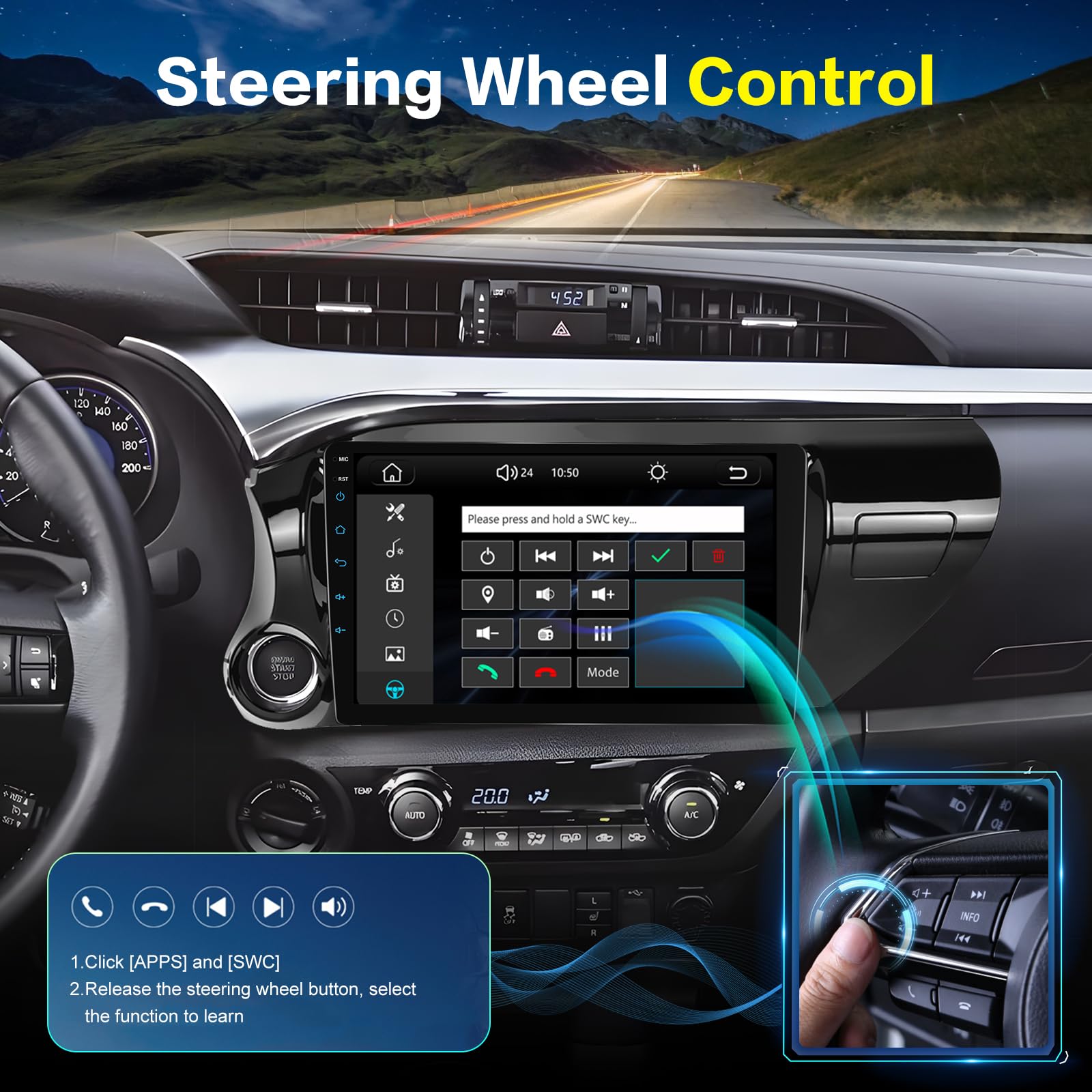 NHOPEEW Autoradio pour Toyota Hilux 2016-2018 avec vidéo en Ligne