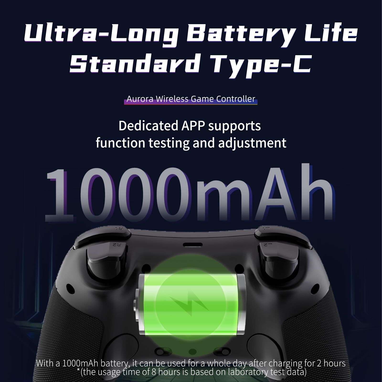 AceGamer Aurora 2.4G Wireless Controller per PC Windows/Switch 2/Switch/Steam/iOS/Android, Gamepad per PC con joystick ad effetto Hall, pulsante posteriore programmabile, attuatore lineare risonante