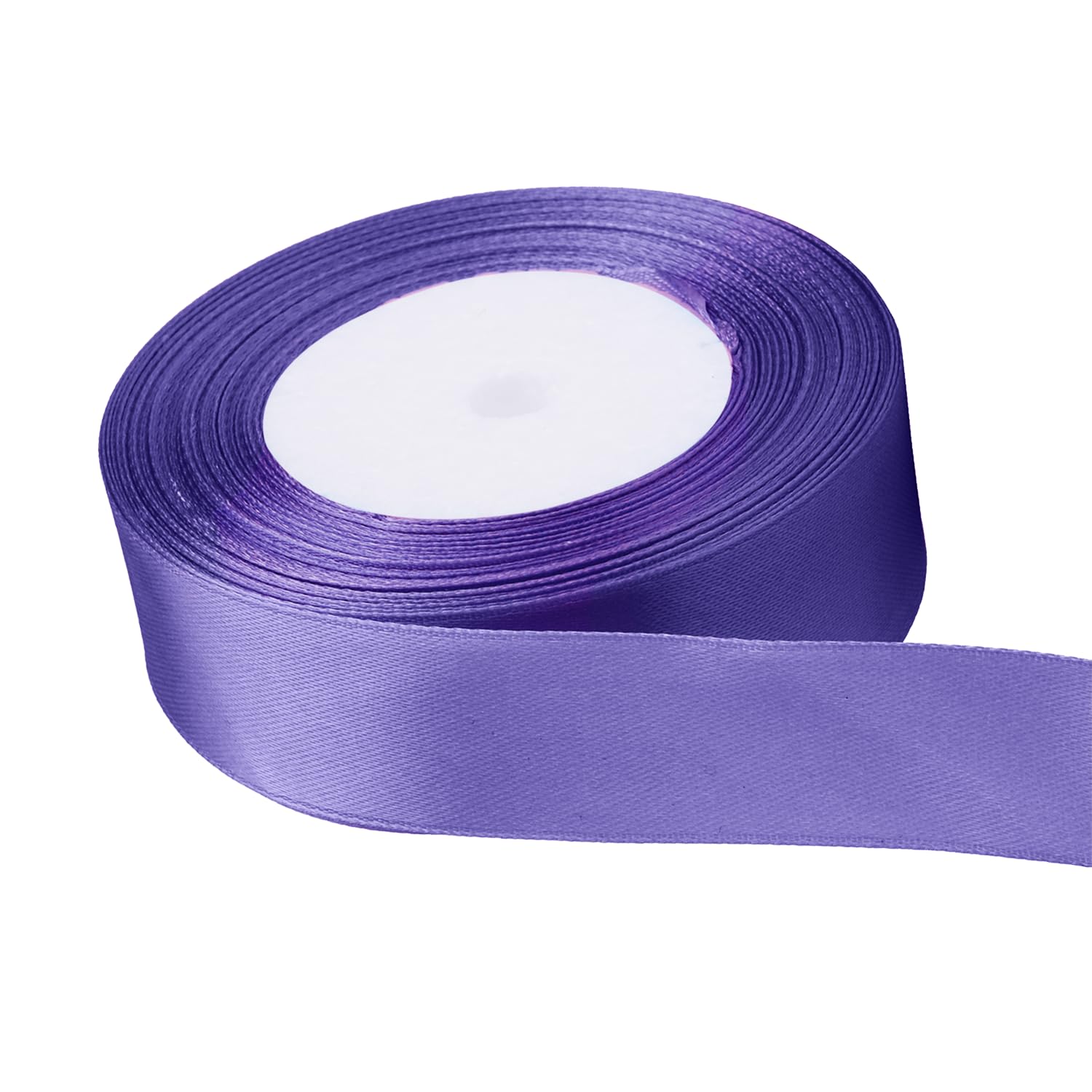 25mm Double Sided Satin Polyester Ribbon Rolls, 25 Metres for Fabric Bows Wedding Gift Wrapping Supplies Ornaments Party Favor Braids Baby Shower Decoration Floral Arrangement, Purple