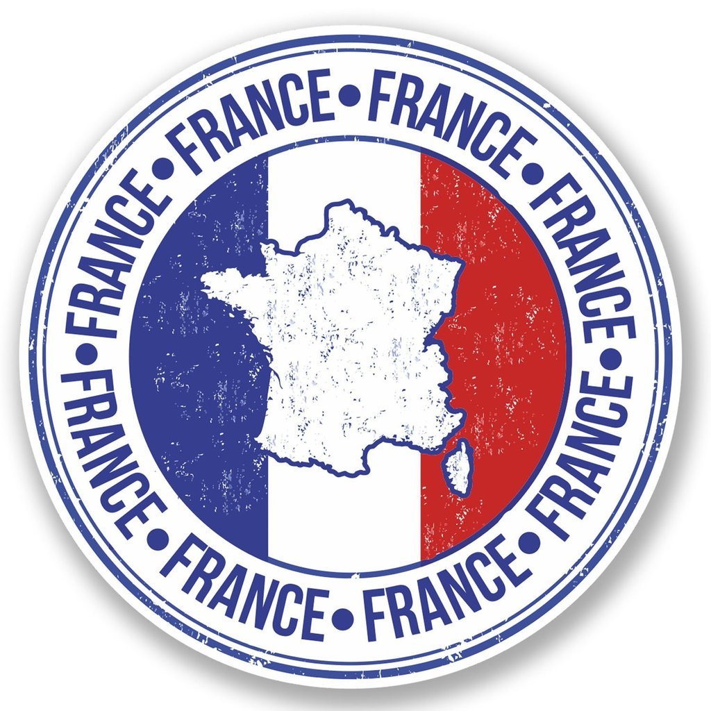 Destinationvinyl Multi 2 X 10Cm/100Mm France Window Cling Sticker Car Van Campervan Glass #5167