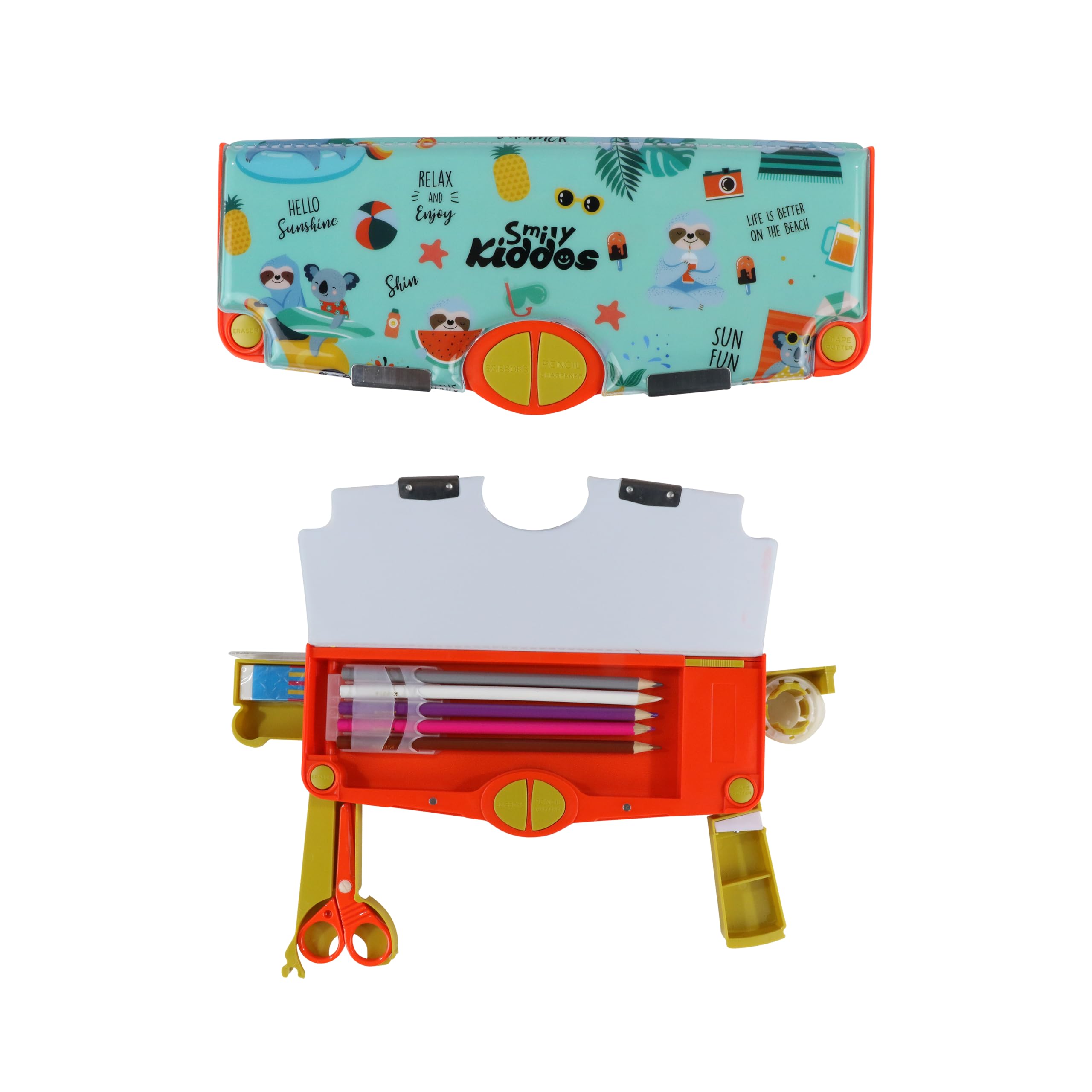 Smily Kiddos Multi Functional Pop Out Pencil Box for Kids Stationery for Children | 24.5 x 4 x 10cm | - Sweet Summer Theme- Green (B0CVB4ZDG5) Amazon Price History, Amazon Price Tracker