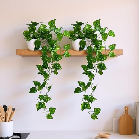 WYTE ORIGIN Artificial Plants with Pot Leaves Hanging I...