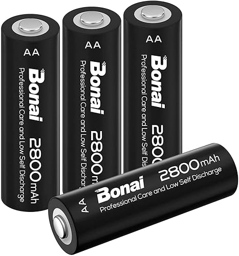 Baterías AAA recargables de alta capacidad Bonai de Ni-MH con 2800 mAh de capacidad Paquete de 4