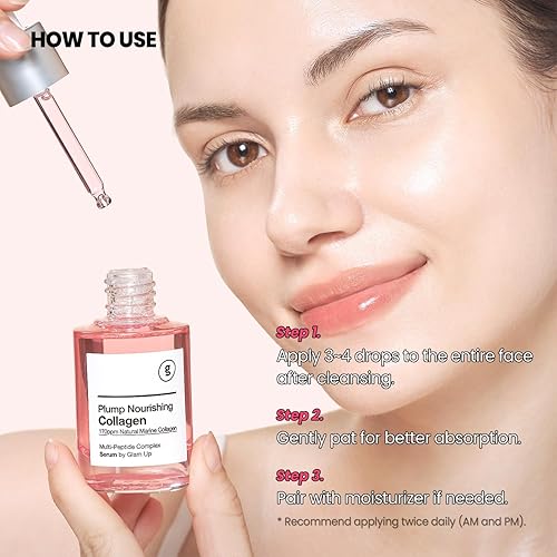 Miniatura 5 de GLAM UP Plump Nutritivo Dive in Real Marine Collagen Serum – Antienvejecimiento con ácido hialurónico, levantamiento, tensa y cuidado de la piel,