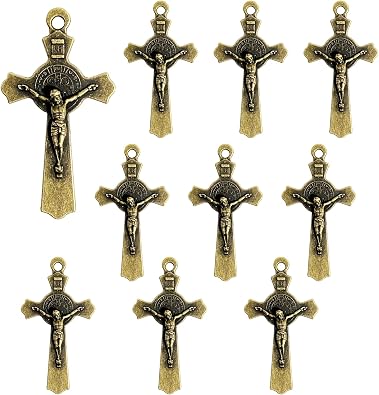10pcs White Jesus Cross Accessories DIY Rosary Bracelet Necklace
