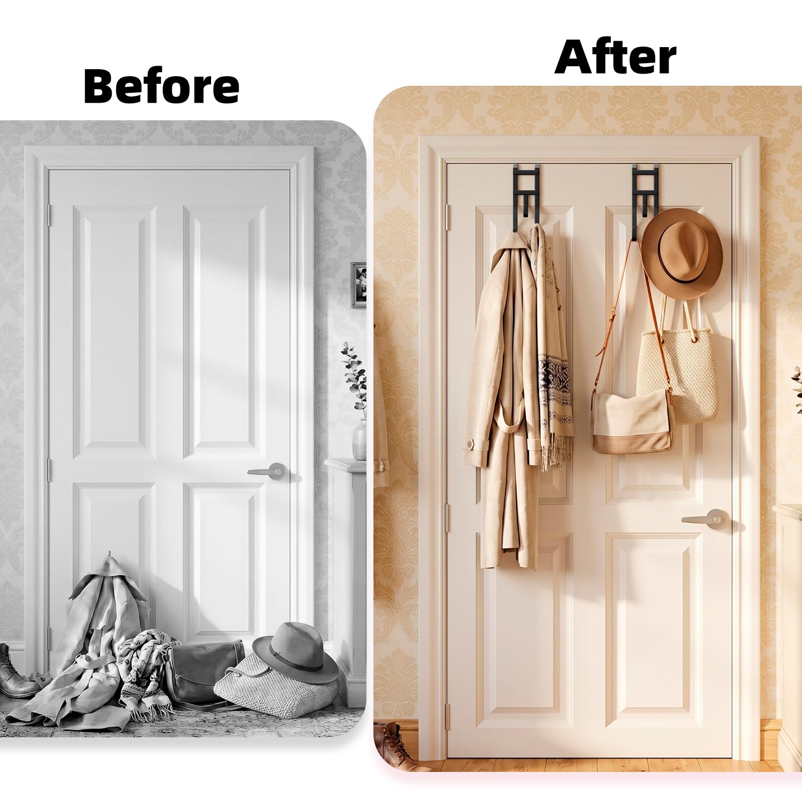 Over-the-Door Hooks - No Drill, 2 Pack -8 Over-the-Door Hooks - No Drill, 2 Pack -8