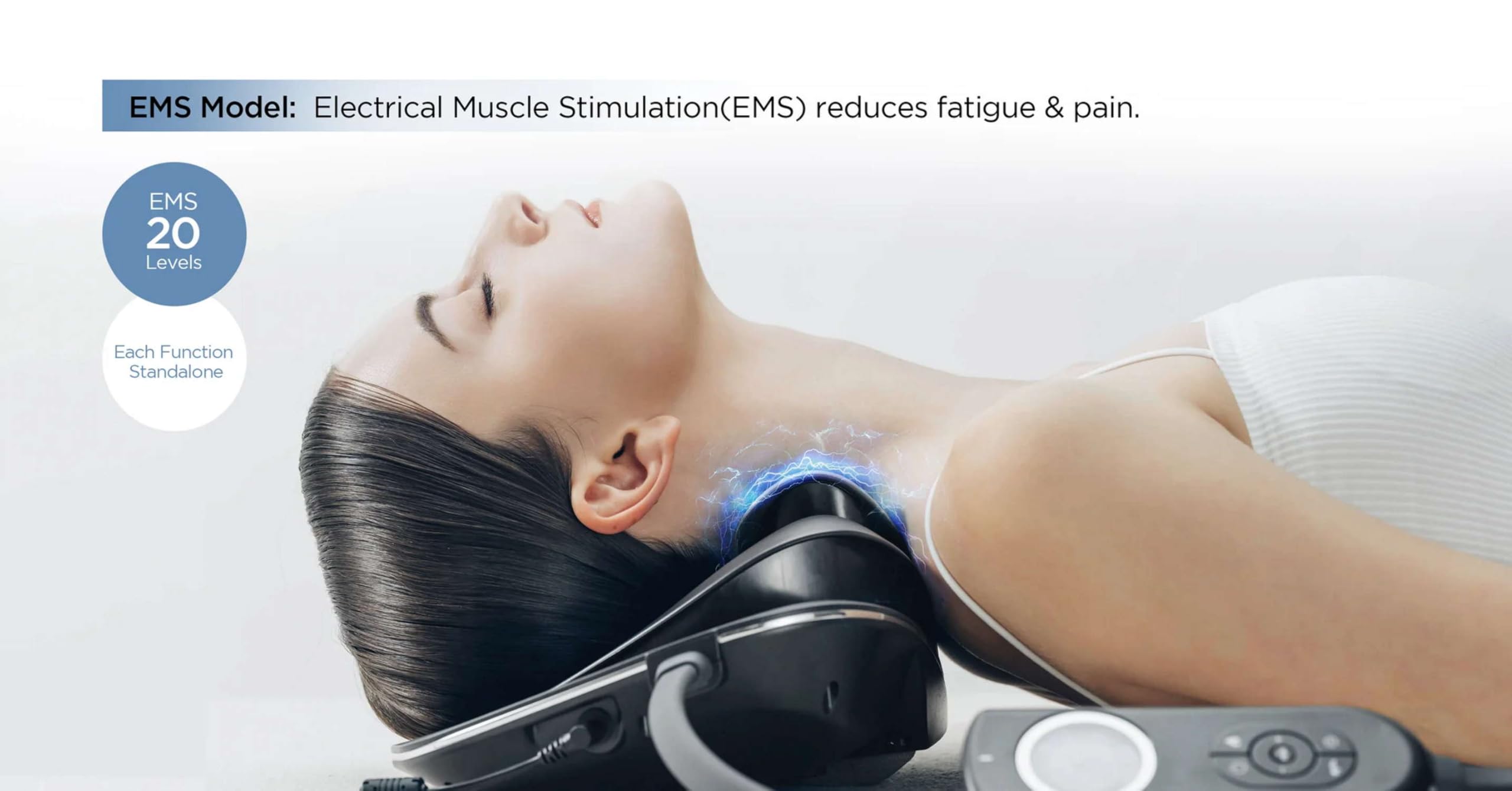 MYTREX Medi Neck Masajeador con Tracción de Cuello, EMS y Calor – Alivio de la Tensión Cervical y Mejora de la Postura – Terapia de Calor y Estimulación Muscular – Modelo MTMDN24B