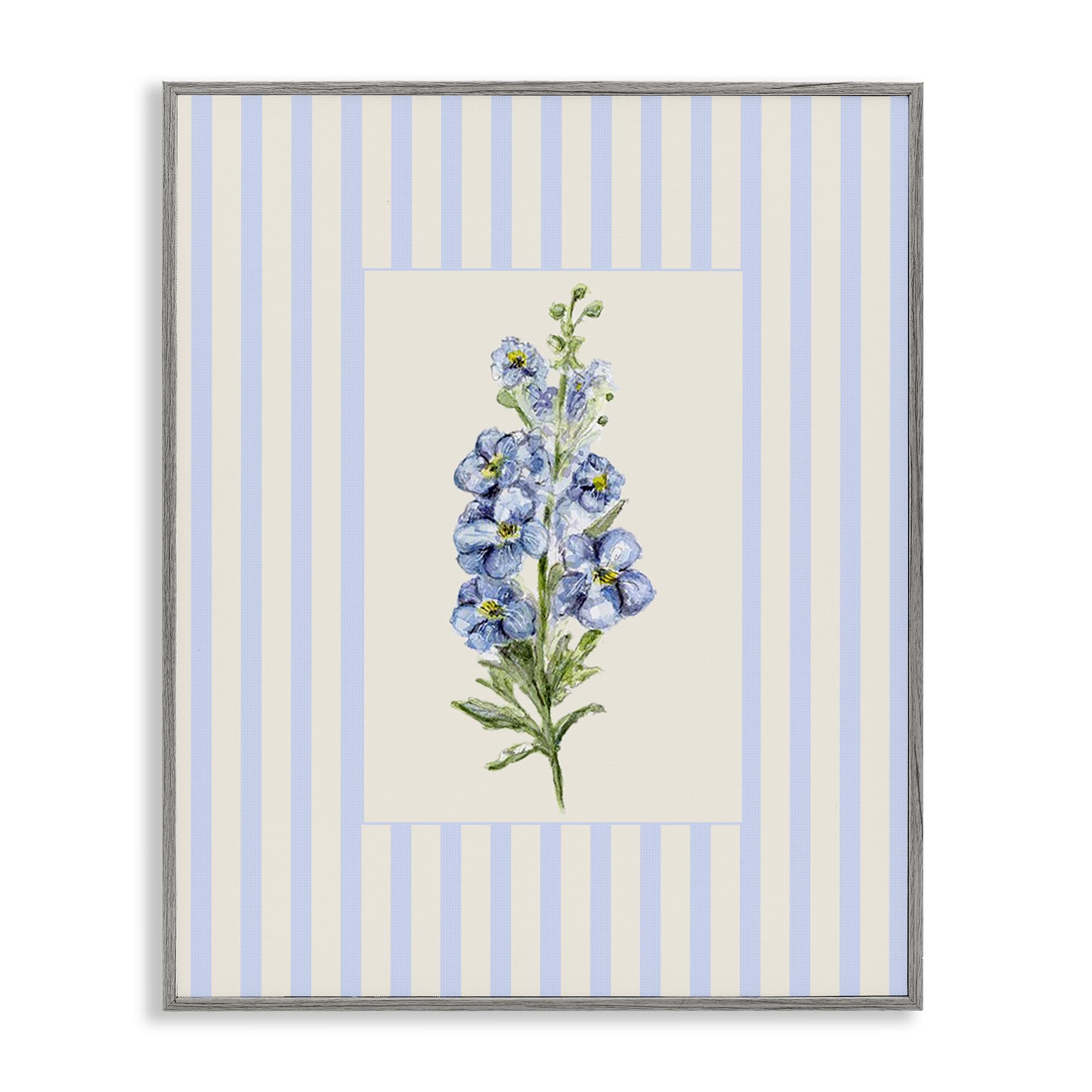 'Blue Stripe Larkspur'| Framed Giclee Art