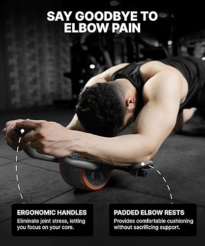 Miniatura 2 de DMoose Fitness Rueda de rodillo abdominal, equipo de entrenamiento abdominal para entrenamiento de fuerza abdominal y central, rodillo de rueda