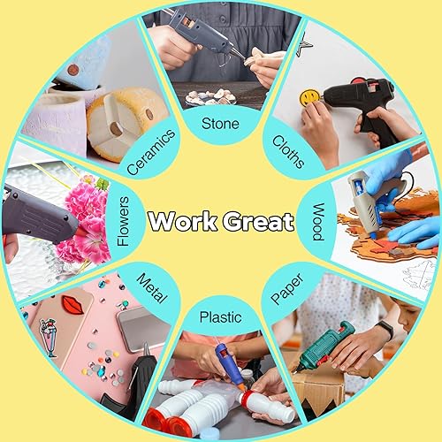 Miniatura 5 de Mini barras de pegamento caliente, paquete de 82 barras de pegamento caliente de 4 pulgadas y 0.27 pulgadas de diámetro, barras de pegamento