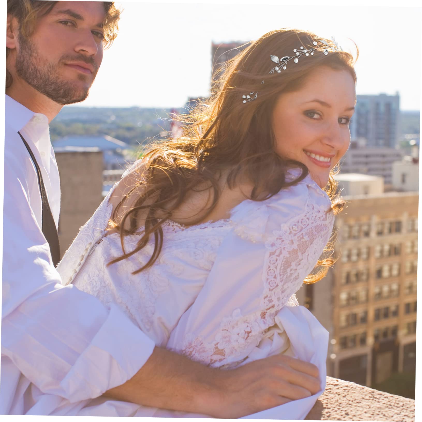 Veli per spose Fasce per Capelli da Sposa Fascia per Capelli con Strass Pezzi per Capelli per Donne Gioielli per Capelli per trecce Copricapo da Sposa Fascia per Capelli