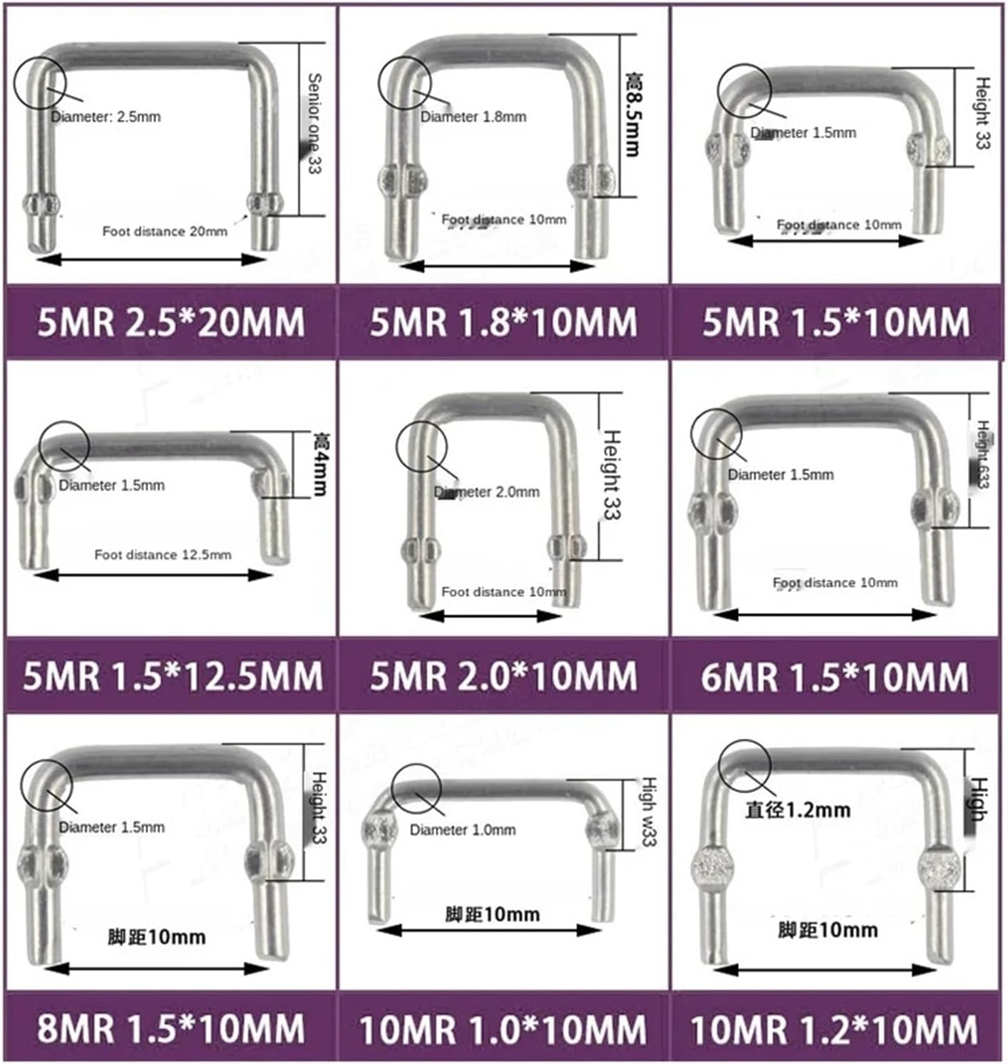 20PCS Constantan Resistance Sampling Resistor 5mR 6mR 8mR 10mR 15mR 20mR 25mR 1.5mm 1.8mm 2mm 2.5mm P=10mm 5mm 12.5mm 15mm (Size : 1.2X10mm H7mm 10mR)