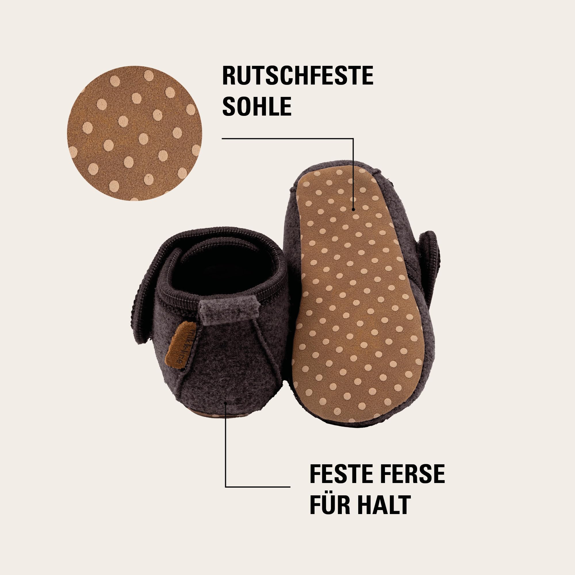 Mikk-line Zapatos de bebé para gatear – Zapatillas suaves con suela de ante de imitación antideslizante – Zapatillas cálidas de fieltro para niños y niñas – Perfecto para 0 – 48 meses